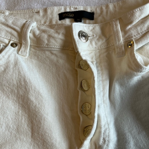 Maje High-Waisted Wide-Leg Jeans White, US 6 - Picture 12 of 16